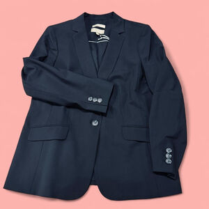 Preppy Luxury Timeless TALBOTS Pure Italian Tollegno Wool Black Blazer 14 NEW